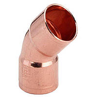 Мідне коліно під 45o Ø 42 mm дворозтрубне