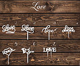 Топер на торт і квітів LOVE, фото 4