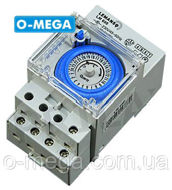 Таймер Lemanso LM6353 (LM690) електронно-механічний, добовий на DIN-рейку (кварцове реле)