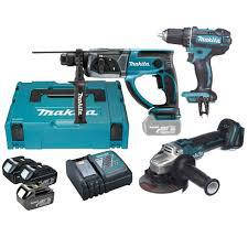 Акумуляторний набір MAKITA DLXMUA504 (болгарка, шуруповерт, перфоратор)