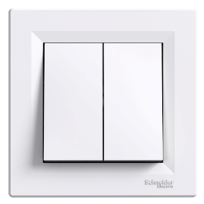 Вимикач двохклавішний кнопковий білий Asfora Schneider Electric EPH1100121