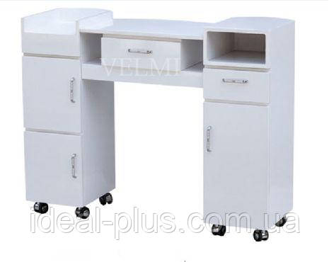 Стол маникюрный с большой нишей под столешницей VM117, ящиками и ...