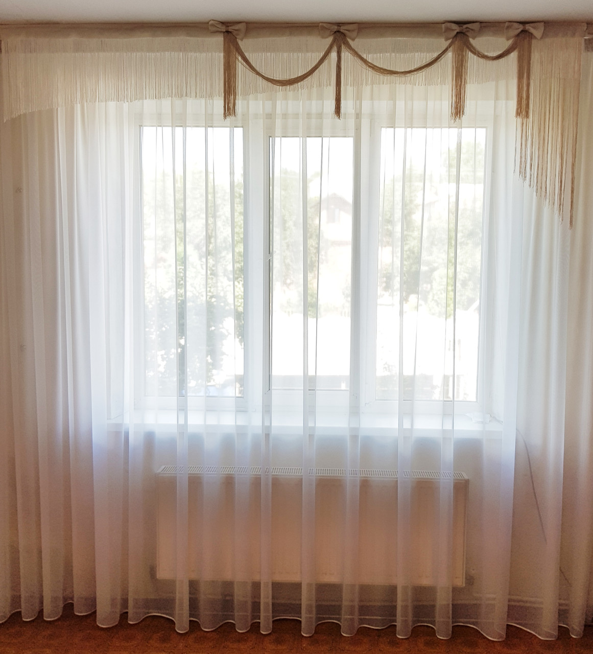 Верхівка з ниток беж із протяжкою, 2 м, фото 1