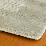 Білий килим з Індії холодного відтінку виготовлений із бананового шовку, фото 3