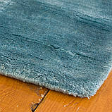Товсті м'які килими з натуральних матеріалів блакитного кольору, фото 4
