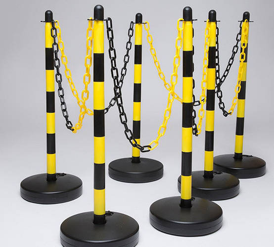 Купить Цепь пластиковая оградительная, желто-черная (бухта 25 м.п ...