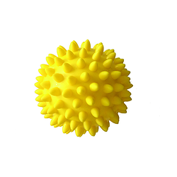 Масажний м'ячик з шипами (їжачок) жовтий Qmed Massage Balls 8 см