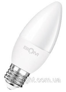 Світлодіодна Лампа BIOM С37 "Свічка" 4W цоколь Е27 3000К теплий білий, фото 3