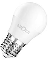 Светодиодная Лампа BIOM G45 "Шарик" 7W цоколь Е27 3000К теплый белый