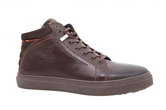 Шкіряні чоловічі демісезонні коричневі черевики Bumer M201