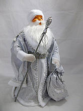 Фігурка Дід Мороз, бело-срібний. Висота 60 см.