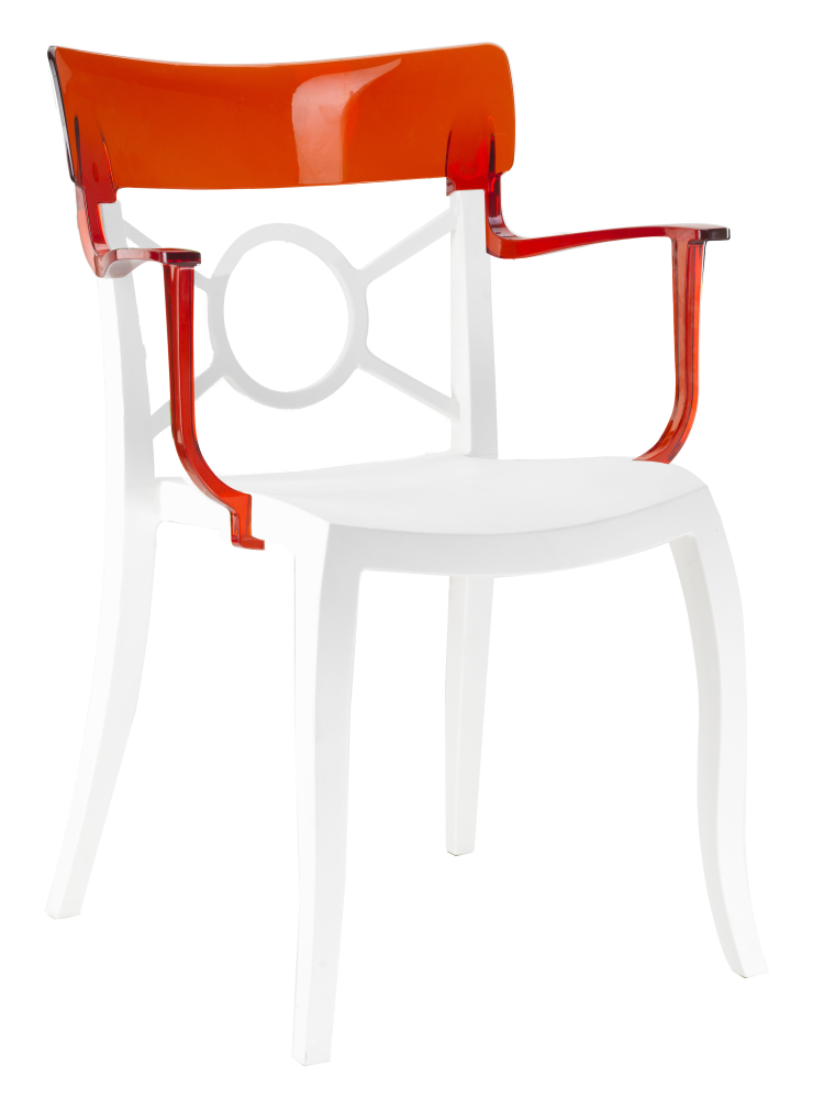 Крісло Papatya Opera-K сидіння біле, верх прозоро-червоний, фото 1