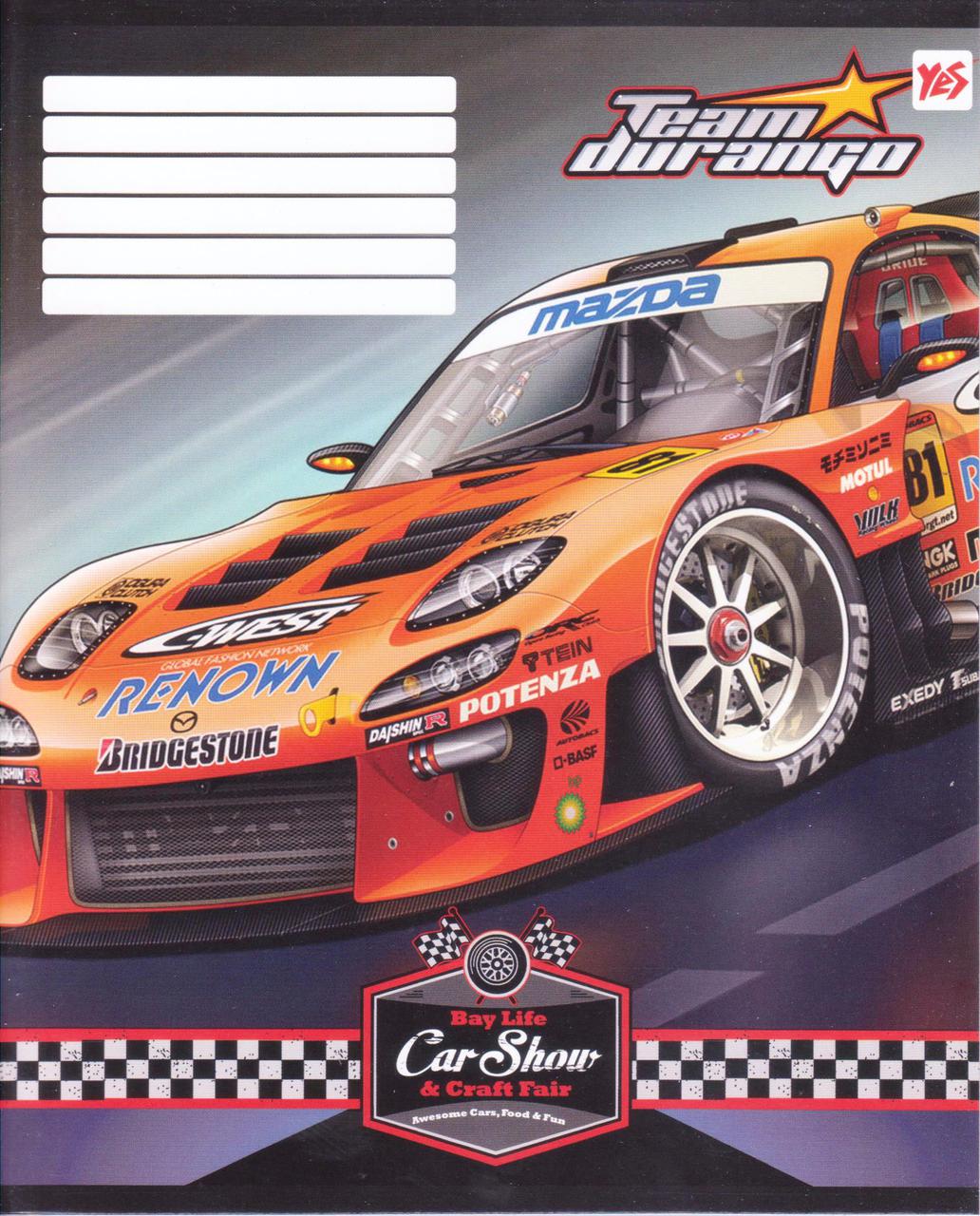 Зошит шкільний 96 арк. клітинка "Sport cars team" 762239