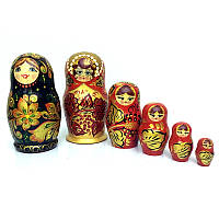 Розписна матрьошка з дерева Квіти 5 в 1