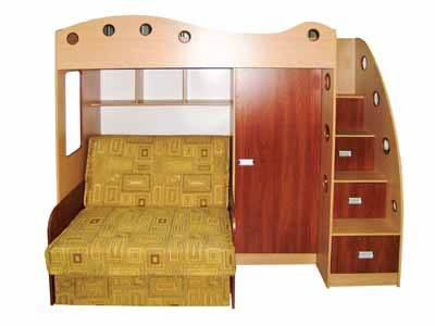Дитяче двох'ярусне ліжко-горище з диваном Каспер-2, Даниро