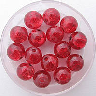 Бусини "Crackle" колотий лід 8 мм червоні (приблизно 100-110 шт намистин)