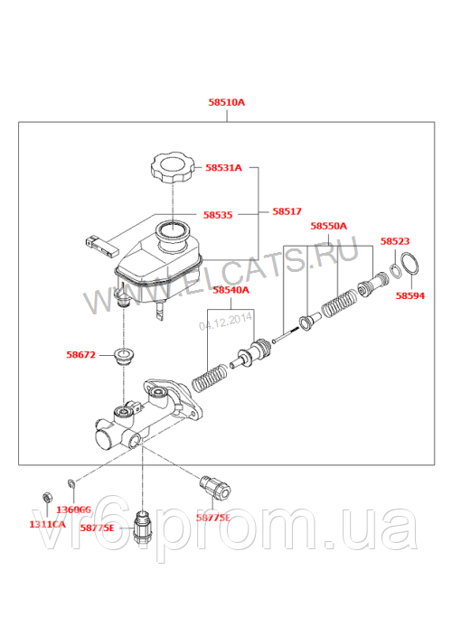 Цилиндр тормозной главный KIA Cerato 58510-2F600 - фото 6 - id-p60633031