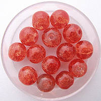 Бусини "Crackle" колотий лід 8 мм морквяний (приблизно 100-110 шт намистин)