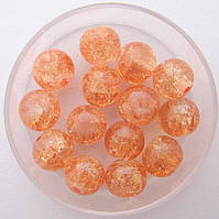 Бусини "Crackle" колотий лід 8 мм жовтогарячий (приблизно 100-110 шт намистин)