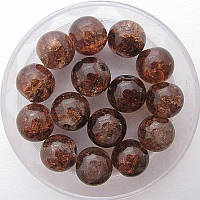 Бусини "Crackle" колотий лід 8 мм коричневий (приблизно 100-110 шт намистин)