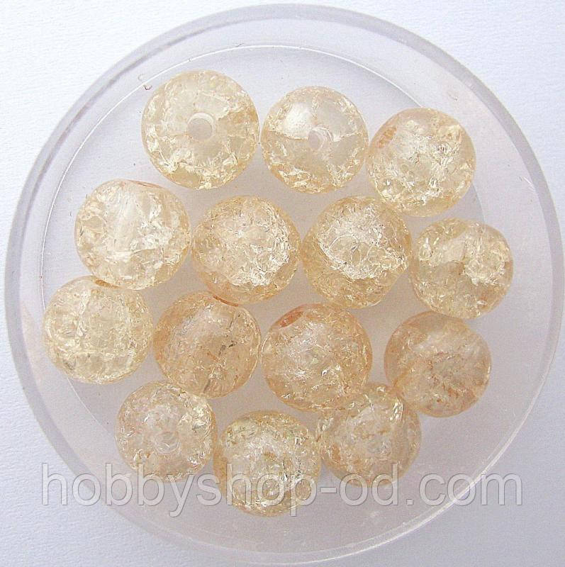 Бусини "Crackle" колотий лід 8 мм пісочний (приблизно 100-110 шт намистин)
