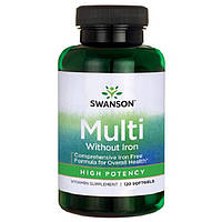 SWANSON PREMIUM Multi Without Iron - High Potency витамины для спортсменов 120 капсул