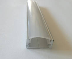 Накладний 2м алюмінієвий профіль разом з матовим розсіювачем для LED стрічки
