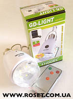 Уценка! Не рабочий аккумулятор!! Светодиодная лампа с аккумулятором GD-LIGHT GD-5005 с панелькой солнечной