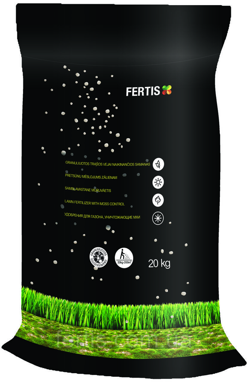 Азотне добриво для газону та знищення моху Fertis без нітратів 20 кг