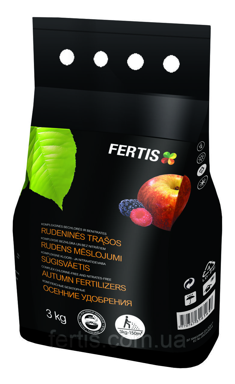 Осеннее удобрение Fertis, без хлора и нитратов, 3 кг - фото 1 - id-p748440703