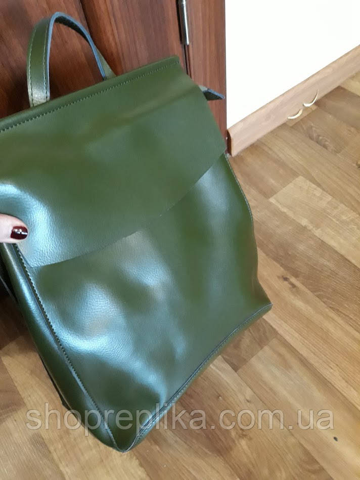 Сумка рюкзак женская кожаная в зеленом цвете , женская сумка рюкзак ...