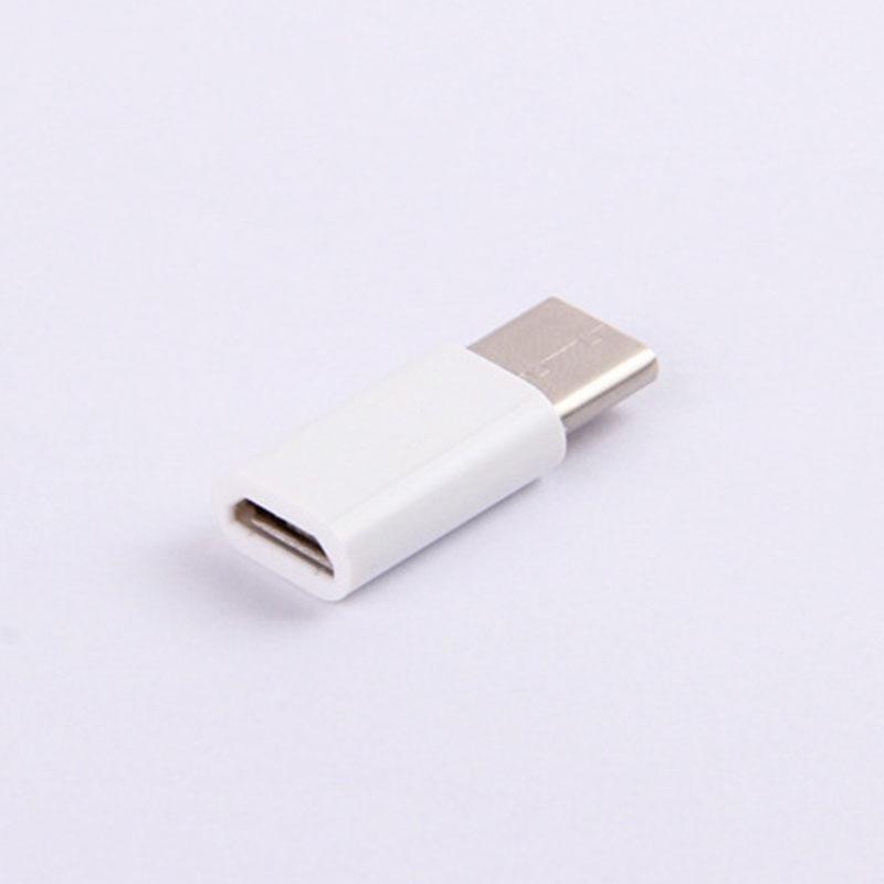 Type C адаптер, перехідник з microUSB на USB type C, колір білий, фото 1