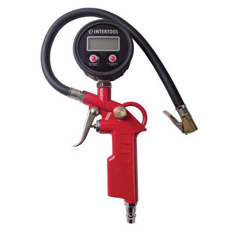 Пістолет для накачування шин з цифровим манометром 63 мм Intertool PT-0508, фото 1
