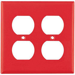 Накладка для розеток американського стандарту (дві подвійні, колір — темно-червоний)