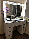 Стіл для макіяжу з підсвіткою, білий, фото 5