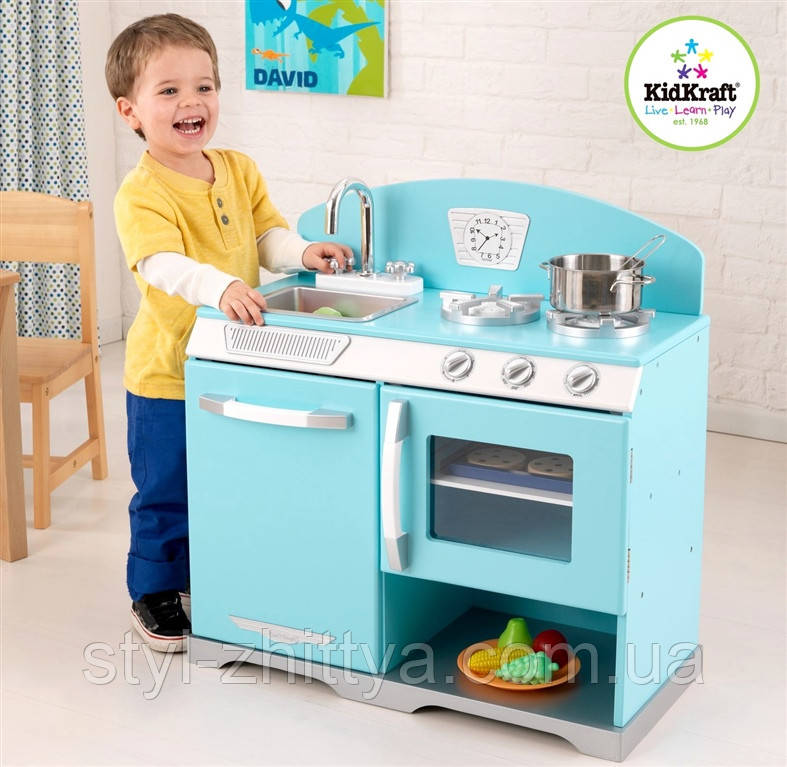 Дерев'яна кухня, мийка KidKraft BLUE RETRO STOVE