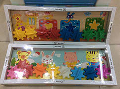 Дерев’яна іграшка з шестернями Чарівний потяг (B24553)