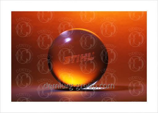 Награда из стекла в форме шара диаметром 100мм