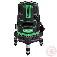 Уровень лазерный, 5 лазерных головок, зеленый луч, звуковая индикация INTERTOOL MT-3008