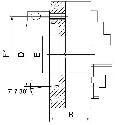 Точний 3-кулачковий патрон PO3-250/D6, фото 2