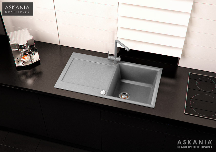 ГРАНИТНА МОЙКА ASKANIA «METRA» RV 05 gray