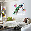 Вінілові наклейки на стіну Гарний павич на гілці (лист 60 х 90 см), фото 6