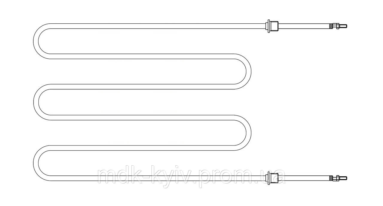 ТЕН 535 Е10/4,5-Т-230 — ТЕН 4500 Вт, 230 В для пекарської печі, нержавійка, М14, Lr = 5300 мм, фото 1