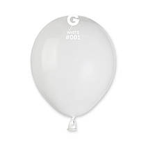 Латексні повітряні кульки 5" пастель 01 білий Gemar
