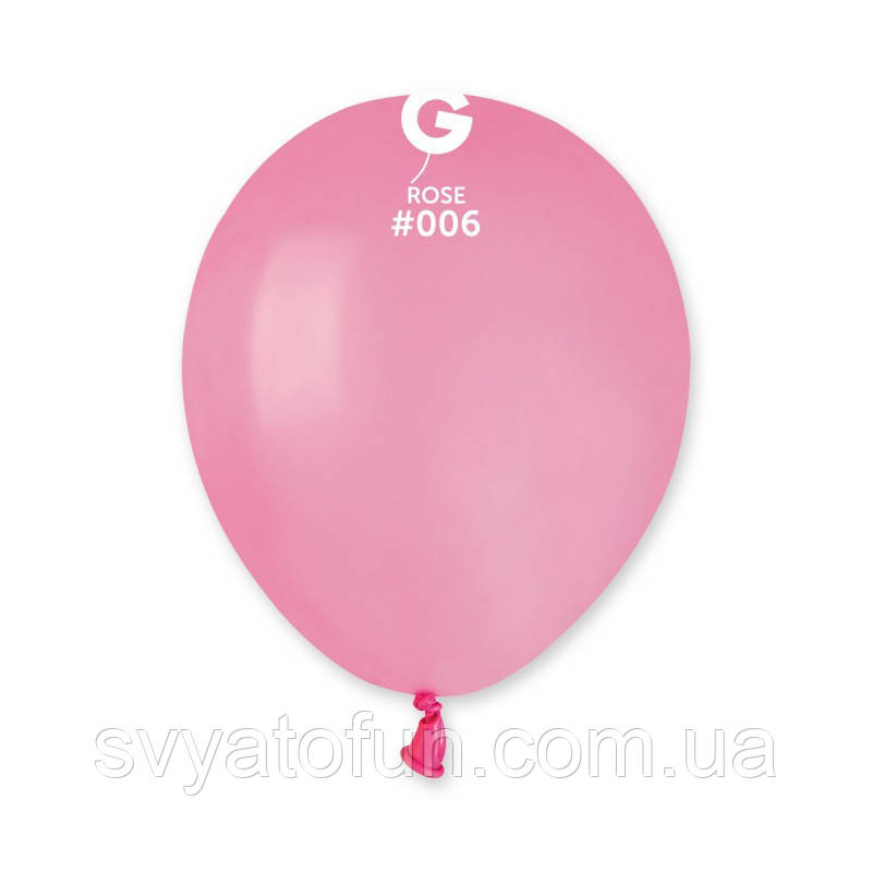 Латексні повітряні кульки 5" пастель 06 рожевий Gemar