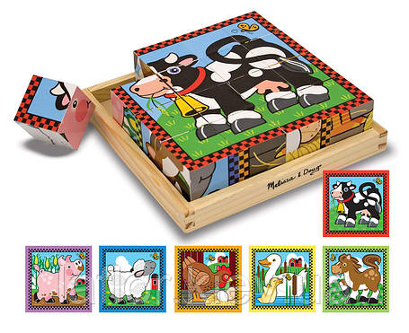 Іграшка дерев'яні кубики Ферма Melissa&Doug, фото 1