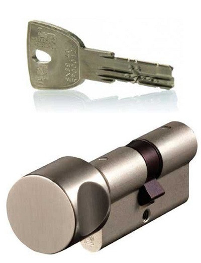 ISEO R90 60 (30х30) ключ-тумблер  матовий хром