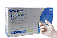 Перчатки латексные Medicom Safe-Touch E-Series упаковка - 50 пар, размер M (припудренные) белые