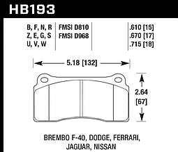Колодки гальмівні задні HAWK HPS для системи Brembo GTR для Toyota LC 200 / LX 570