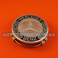 Колпачки заглушки на литые диски Mercedes (75/70/16) черный герб